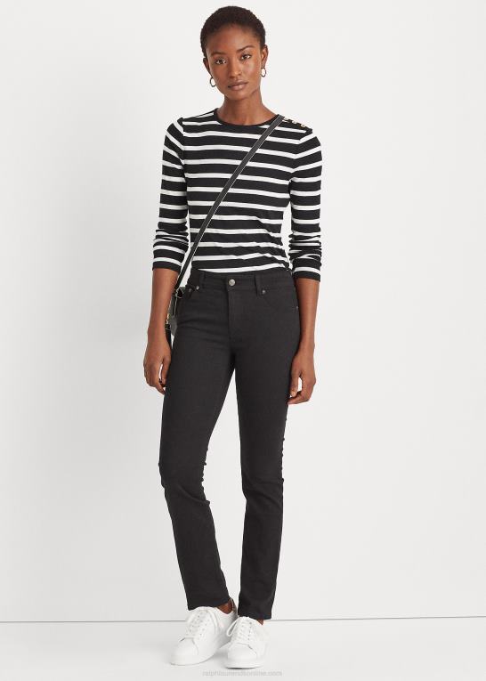 Kvinder Ralph Lauren stribet knap-skulder top Z426B4268