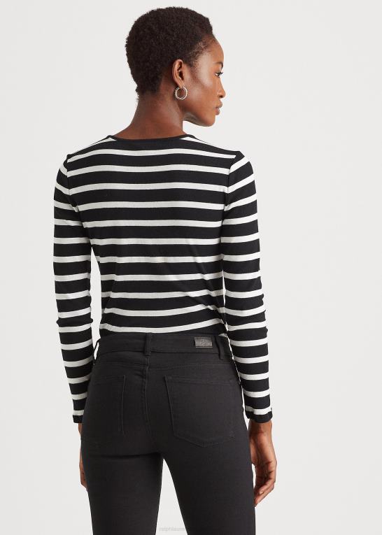 Kvinder Ralph Lauren stribet knap-skulder top Z426B4268