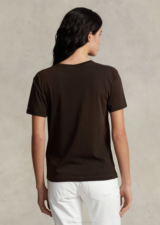 antik brun Kvinder Ralph Lauren rl logo jersey t-shirt Z426B3158