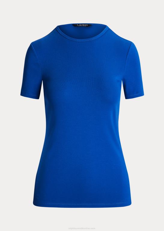blå saturn Kvinder Ralph Lauren stretch bomuld t-shirt Z426B3988