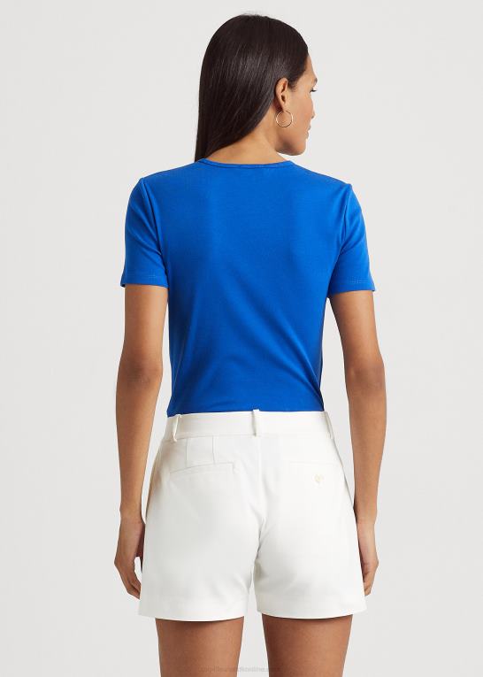 blå saturn Kvinder Ralph Lauren stretch bomuld t-shirt Z426B3988