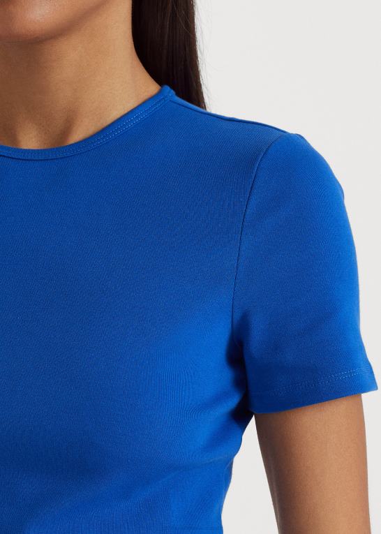 blå saturn Kvinder Ralph Lauren stretch bomuld t-shirt Z426B3988