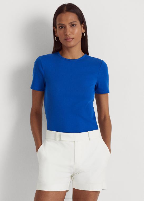 blå saturn Kvinder Ralph Lauren stretch bomulds t-shirt Z426B4322