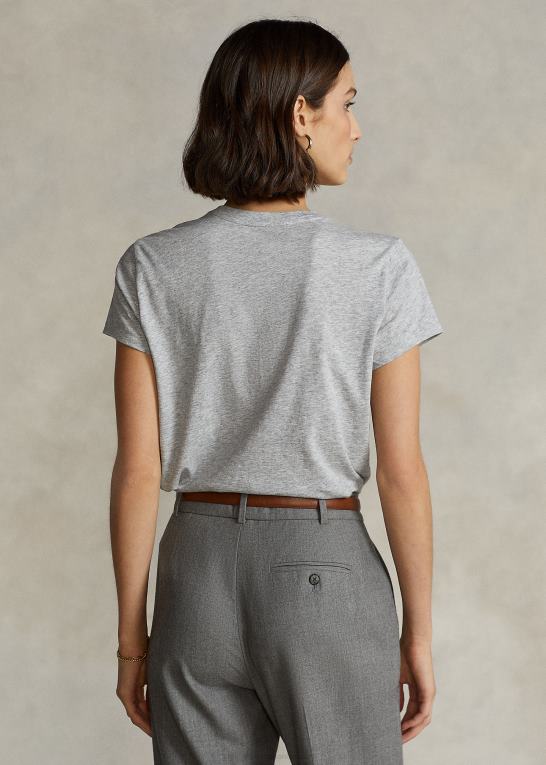brostensbelagt lyng Kvinder Ralph Lauren T-shirt med rund hals i bomuld Z426B4748