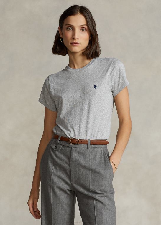brostensbelagt lyng Kvinder Ralph Lauren T-shirt med rund hals i bomuld Z426B4748