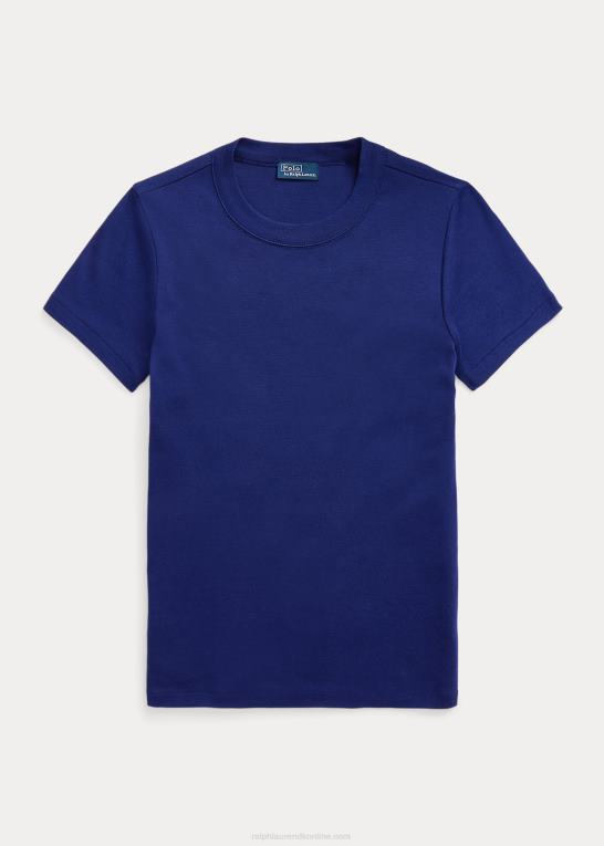 falde kongelig Kvinder Ralph Lauren ribstrikket bomuldst-shirt Z426B2877