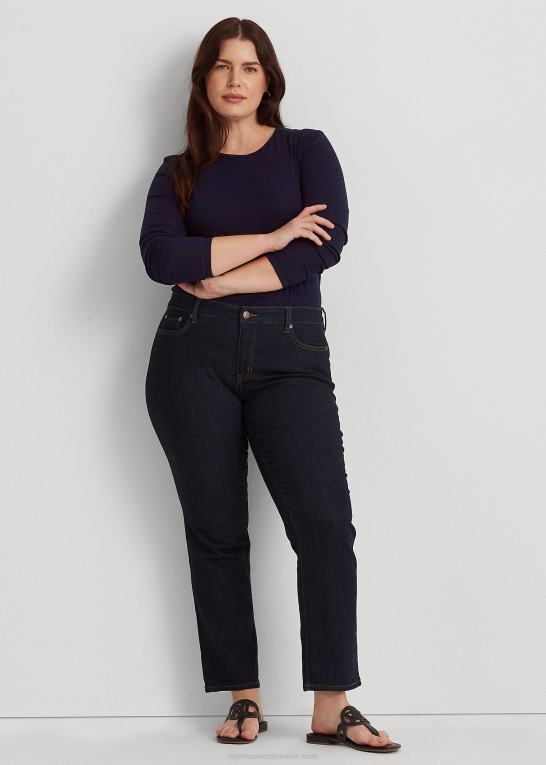 flåde Kvinder Ralph Lauren stræk langærmet t-shirt Z426B4732