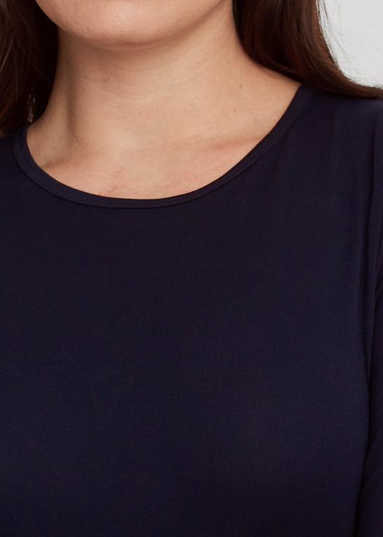 flåde Kvinder Ralph Lauren stræk langærmet t-shirt Z426B4732