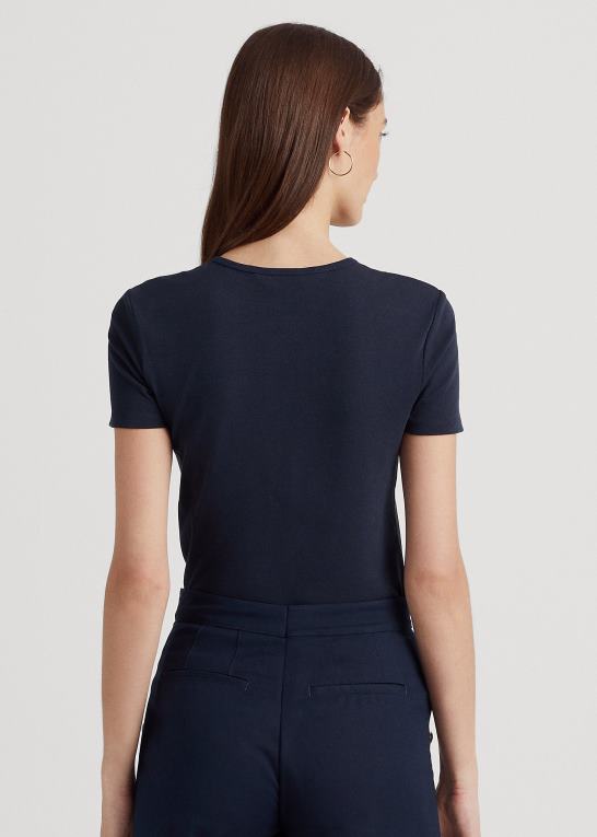 flåde Kvinder Ralph Lauren t-shirt i bomuldsblanding Z426B4256