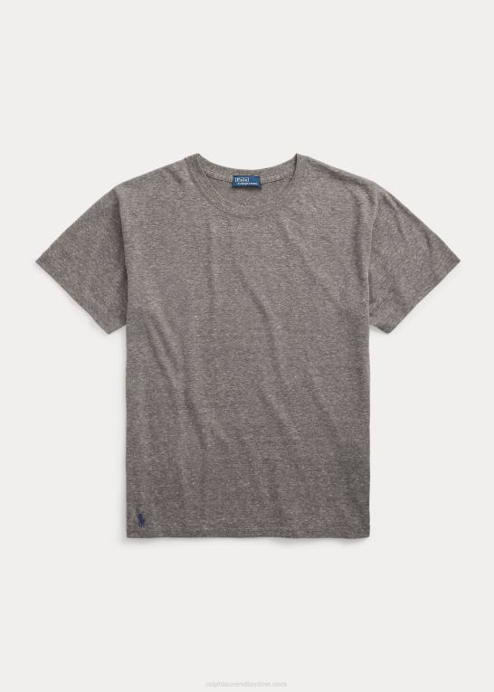 gråmeleret Kvinder Ralph Lauren T-shirt med rund hals i bomuldsblanding Z426B3194