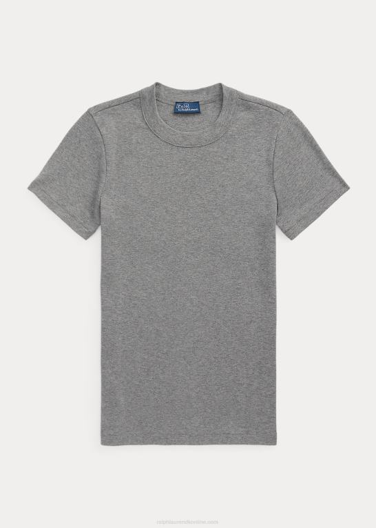 grangrøn lyng Kvinder Ralph Lauren ribstrikket bomuldst-shirt Z426B2880