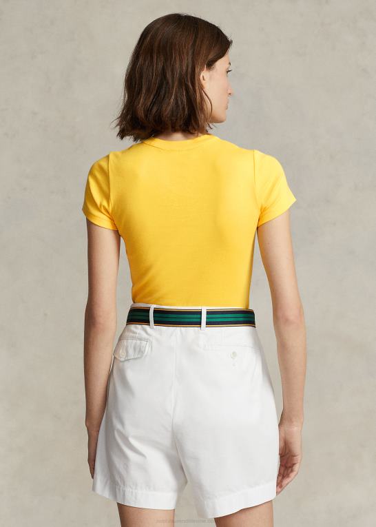 gulfinnet Kvinder Ralph Lauren ribstrikket bomuldst-shirt Z426B2874