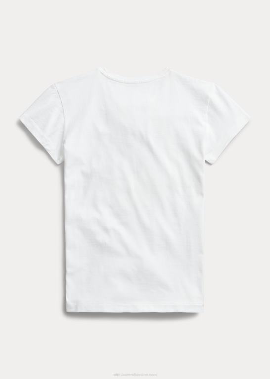 hvid Kvinder Ralph Lauren T-shirt i bomuldsjersey med logo Z426B3679