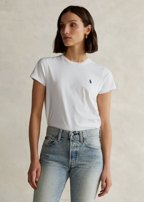 hvid Kvinder Ralph Lauren T-shirt med rund hals i bomuld Z426B4750