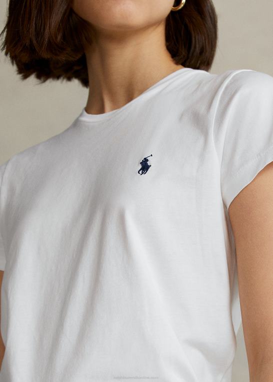 hvid Kvinder Ralph Lauren T-shirt med rund hals i bomuld Z426B4750