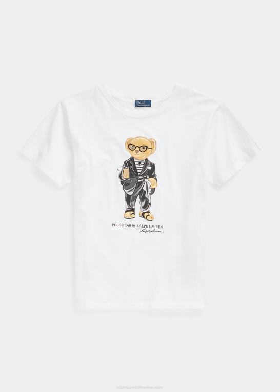 hvid Kvinder Ralph Lauren polo bear jersey t-shirt Z426B2939