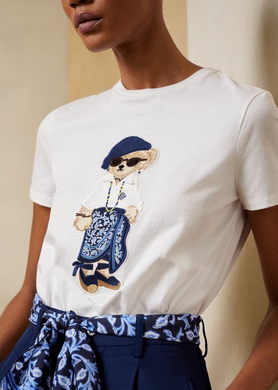 hvid Kvinder Ralph Lauren sarong polo bear bomuldstrøje Z426B9323