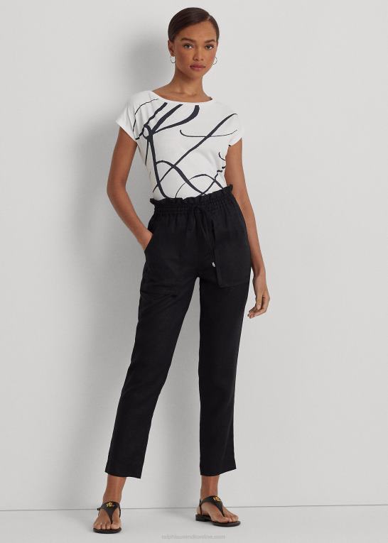 hvid Kvinder Ralph Lauren top i bomuldsblanding med logotryk Z426B4246