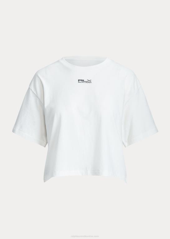keramisk hvid Kvinder Ralph Lauren beskåret jersey-t-shirt i bomuld Z426B9172