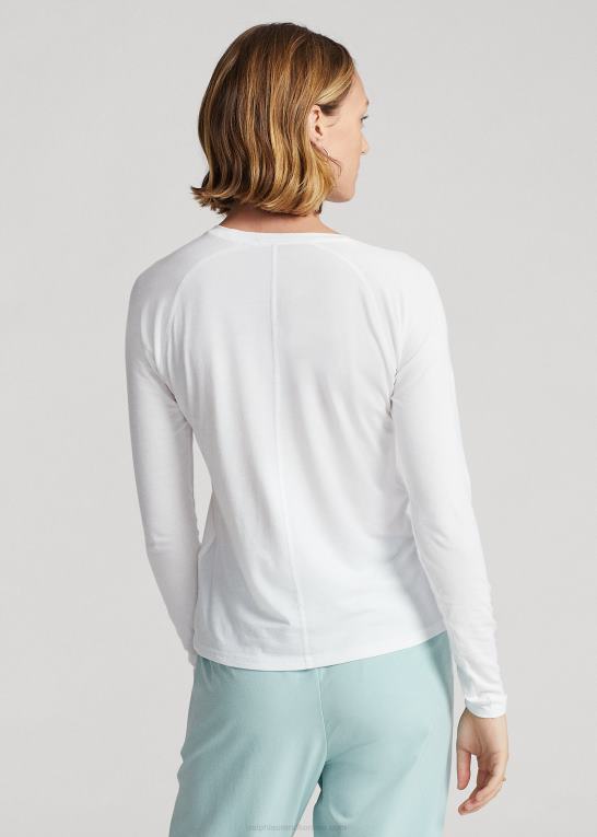 keramisk hvid Kvinder Ralph Lauren jersey langærmet t-shirt Z426B3714