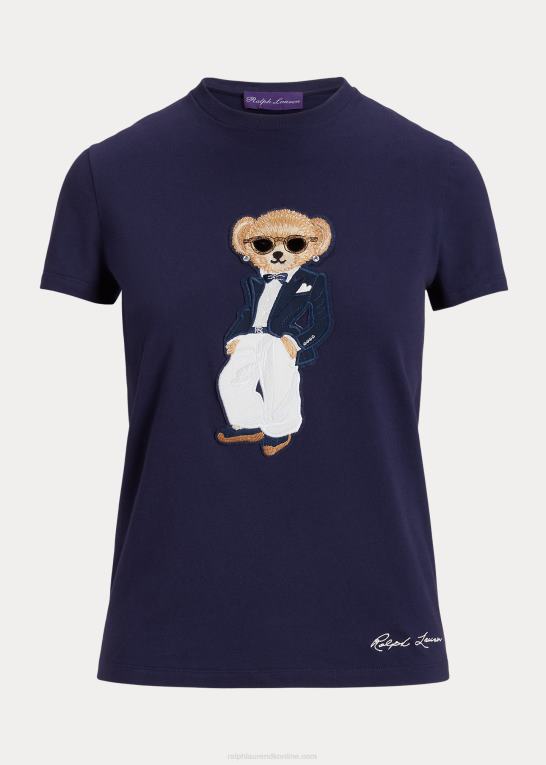 lux marine Kvinder Ralph Lauren smoking polobjørn bomuldstrøje Z426B3482