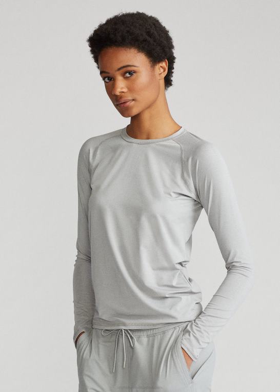 lysegrå lyng Kvinder Ralph Lauren performance jersey langærmet t-shirt Z426B3763