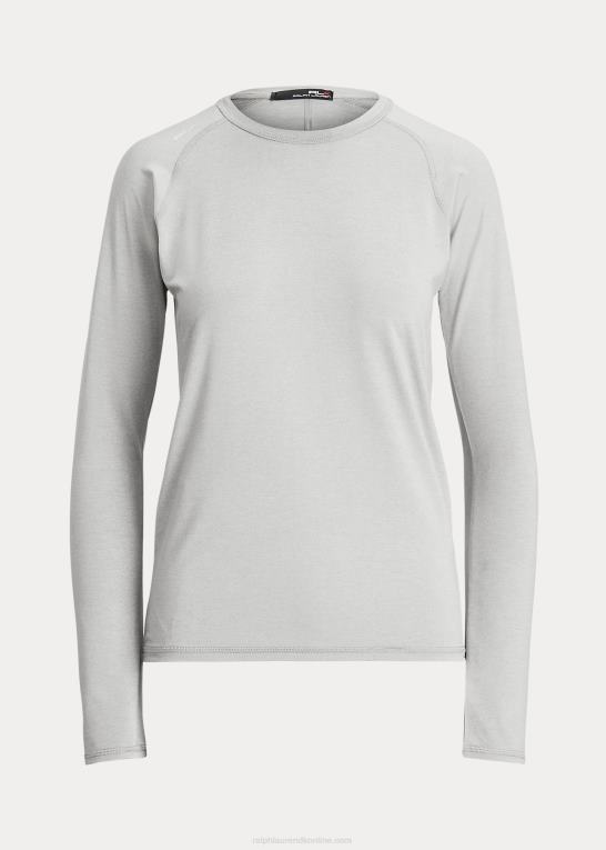lysegrå lyng Kvinder Ralph Lauren performance jersey langærmet t-shirt Z426B3763