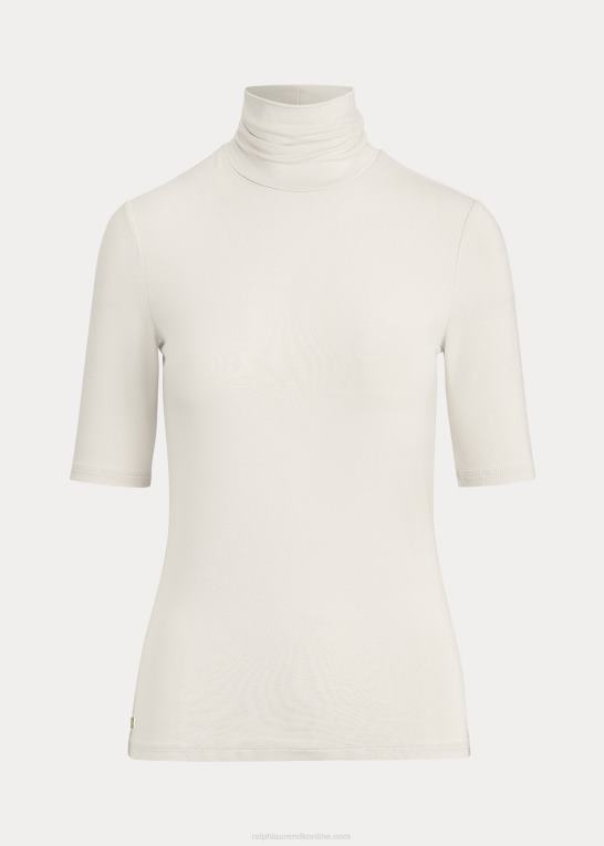 mascarpone creme Kvinder Ralph Lauren jersey top med rullekrave Z426B4245