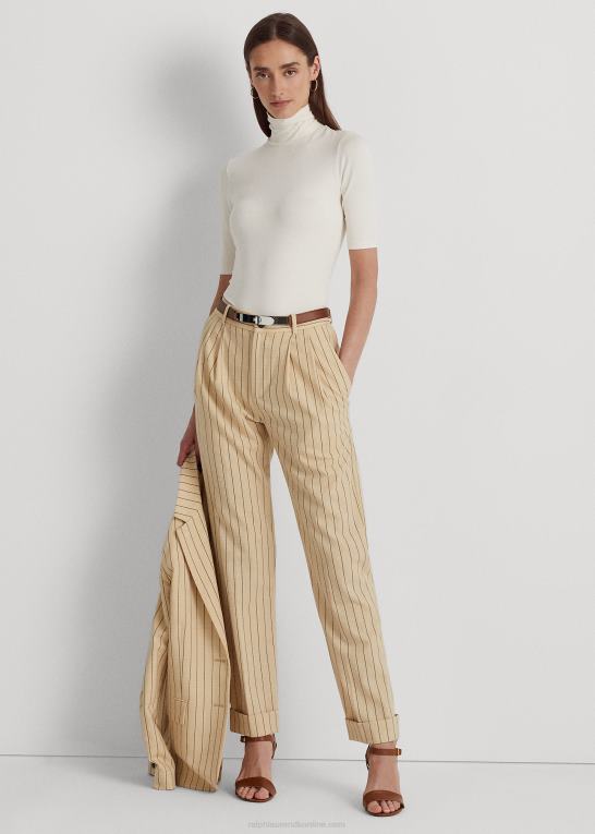 mascarpone creme Kvinder Ralph Lauren jersey top med rullekrave Z426B4245