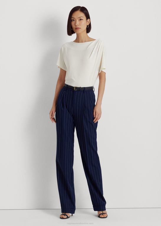 mascarpone creme Kvinder Ralph Lauren plisseret stretch jersey t-shirt Z426B4843