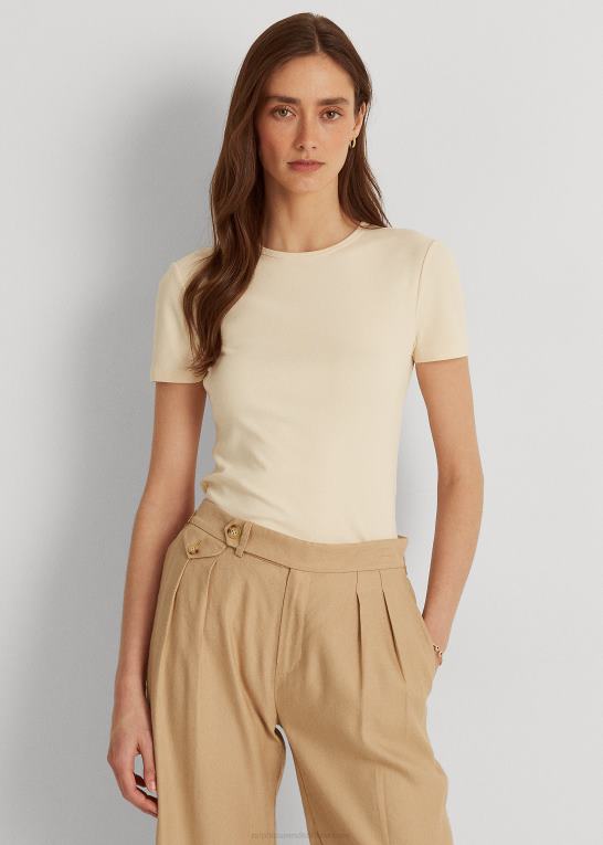mascarpone creme Kvinder Ralph Lauren stretch bomuld t-shirt Z426B3991