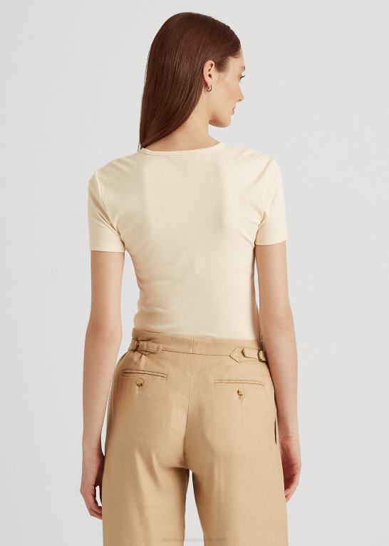 mascarpone creme Kvinder Ralph Lauren stretch bomuld t-shirt Z426B3991