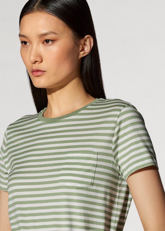 mint/råhvid Kvinder Ralph Lauren stribet T-shirt med rund hals Z426B9126
