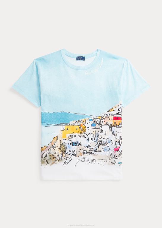 multi naturskønt Kvinder Ralph Lauren T-shirt i bomuldsjersey med havmotiv Z426B3035
