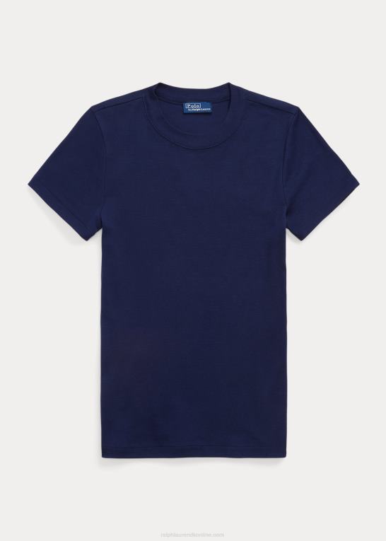 newport flåde Kvinder Ralph Lauren ribstrikket bomuldst-shirt Z426B2878