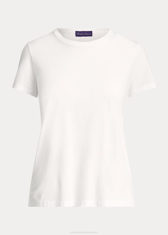 optik hvid Kvinder Ralph Lauren t-shirt med rund hals i bomuld Z426B3437