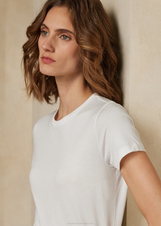 optik hvid Kvinder Ralph Lauren t-shirt med rund hals i bomuld Z426B3437
