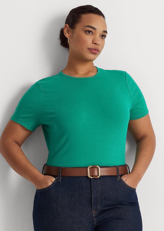 palmeblad Kvinder Ralph Lauren T-shirt i bomuldsblanding Z426B4530