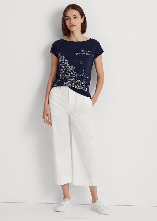 raffineret flåde Kvinder Ralph Lauren grafisk jersey t-shirt Z426B3972