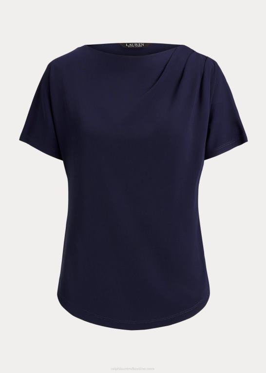 raffineret flåde Kvinder Ralph Lauren plisseret stretch jersey t-shirt Z426B3946