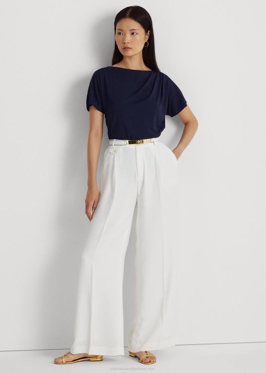raffineret flåde Kvinder Ralph Lauren plisseret stretch jersey t-shirt Z426B3946