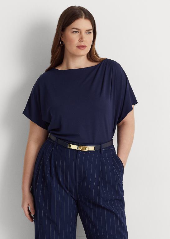 raffineret flåde Kvinder Ralph Lauren plisseret stretch jersey t-shirt Z426B4613