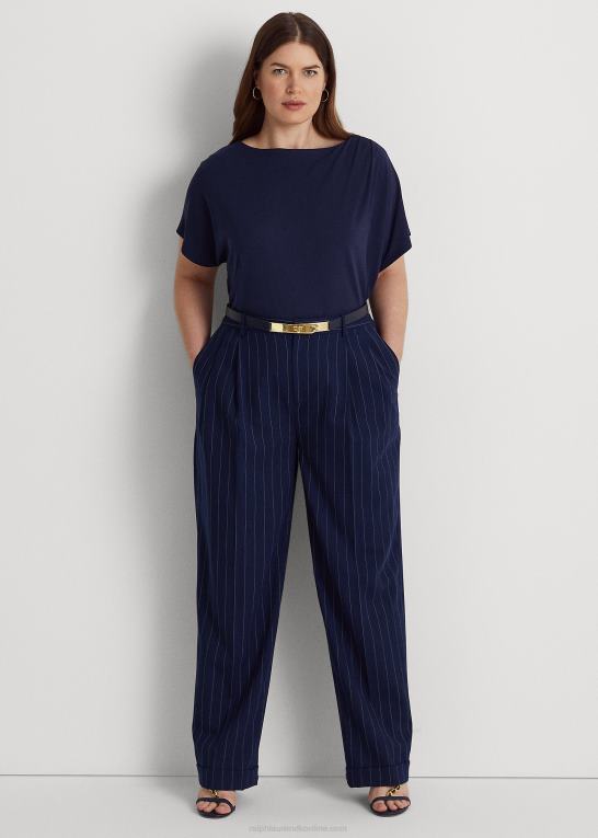 raffineret flåde Kvinder Ralph Lauren plisseret stretch jersey t-shirt Z426B4613