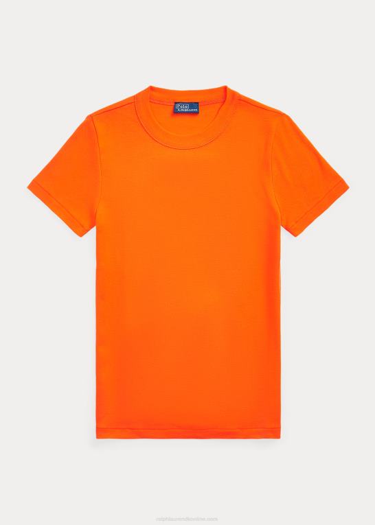 sejler orange Kvinder Ralph Lauren ribstrikket bomuldst-shirt Z426B2875
