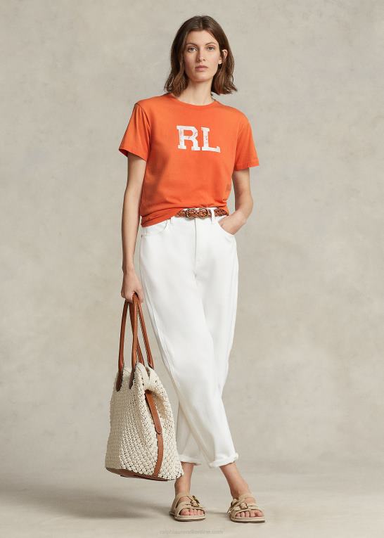 solnedgangshimmel Kvinder Ralph Lauren rl logo jersey t-shirt Z426B3157