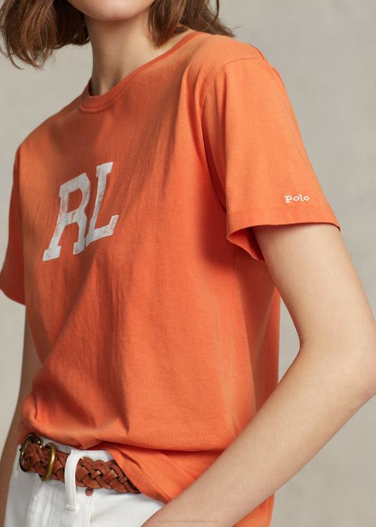 solnedgangshimmel Kvinder Ralph Lauren rl logo jersey t-shirt Z426B3157