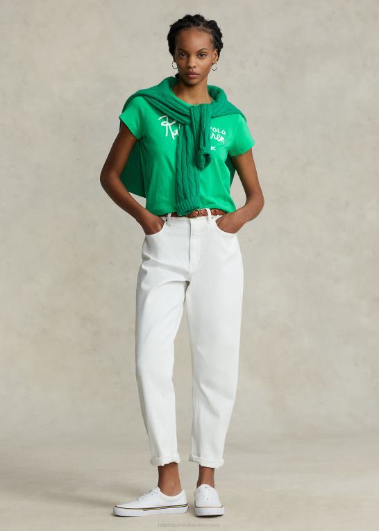 sommer smaragd Kvinder Ralph Lauren t-shirt i bomuldsjersey med logo Z426B2937