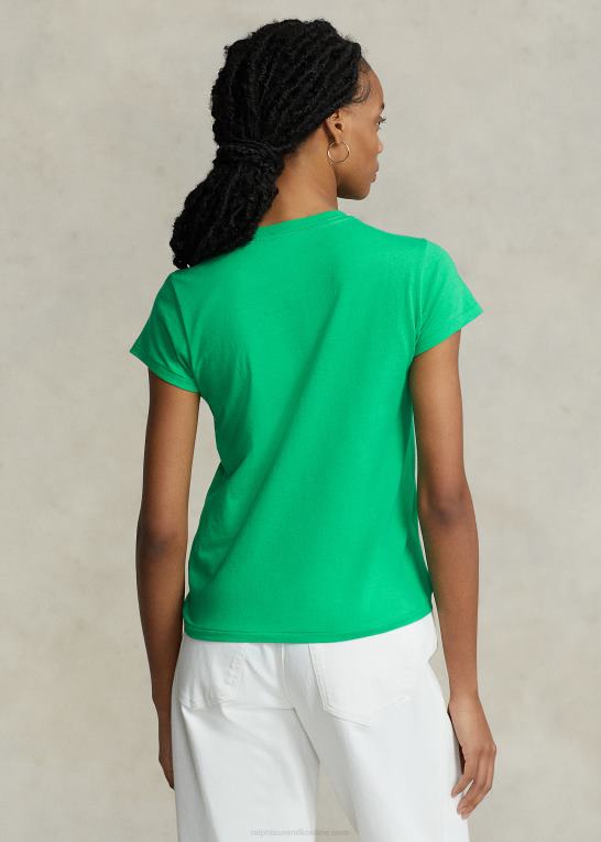 sommer smaragd Kvinder Ralph Lauren t-shirt i bomuldsjersey med logo Z426B2937