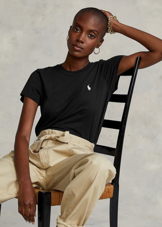sort Kvinder Ralph Lauren T-shirt med rund hals i bomuld Z426B4749