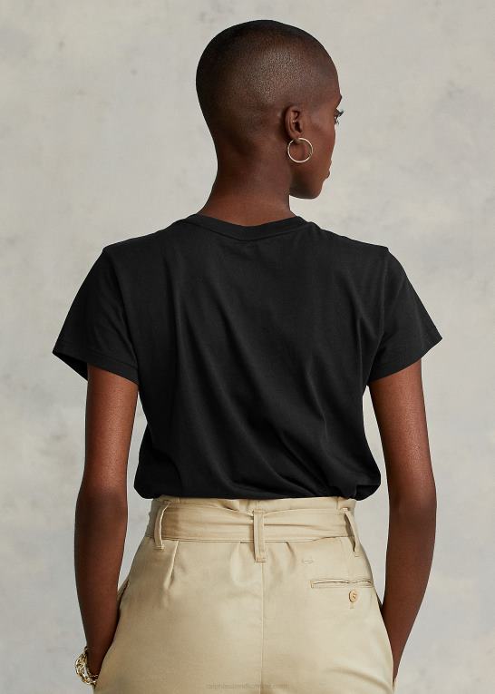 sort Kvinder Ralph Lauren T-shirt med rund hals i bomuld Z426B4749